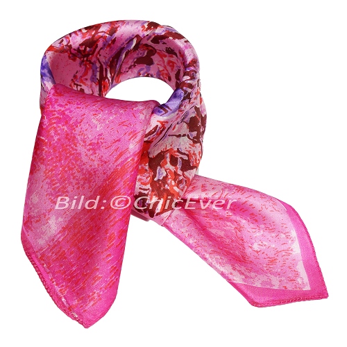 Feines Damen-Nickituch aus 100% Seide, Seidentuch, 52cmx52cm, pink,lila, 5893 - zum Schließen ins Bild klicken